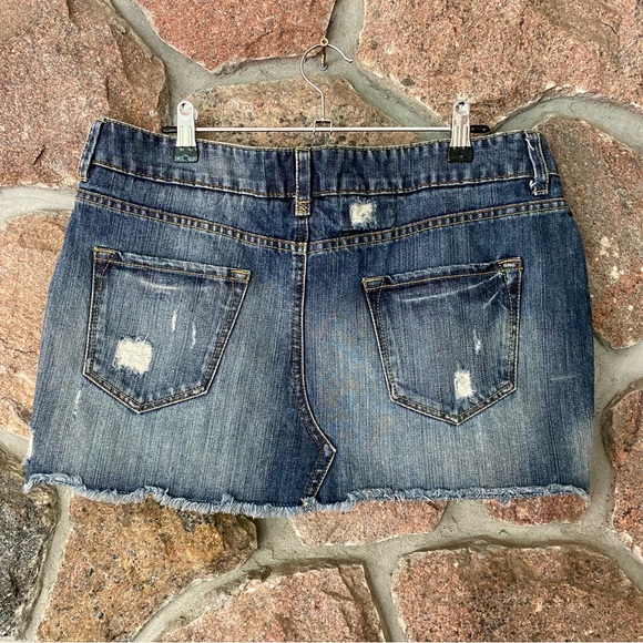 Garage Skirts Distressed 0 Cotton Denim Mini Skirt Poshmark